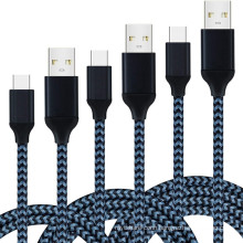 Quick Fast Charger Nylon Braid  Data Sync Charging Cable Micro USB Type C USB Data Cable